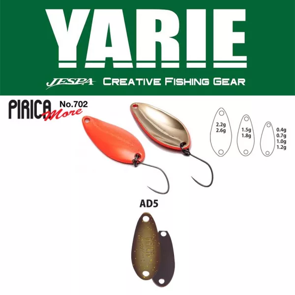 Yarie 702 Pirica More 1,0gr AD5 Algae Lyžicový Blinker