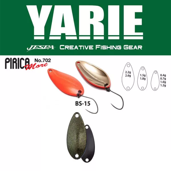 Yarie 702 Pirica More 1,5gr BS-15 Gradácia G Čierna Lyžičková nástraha