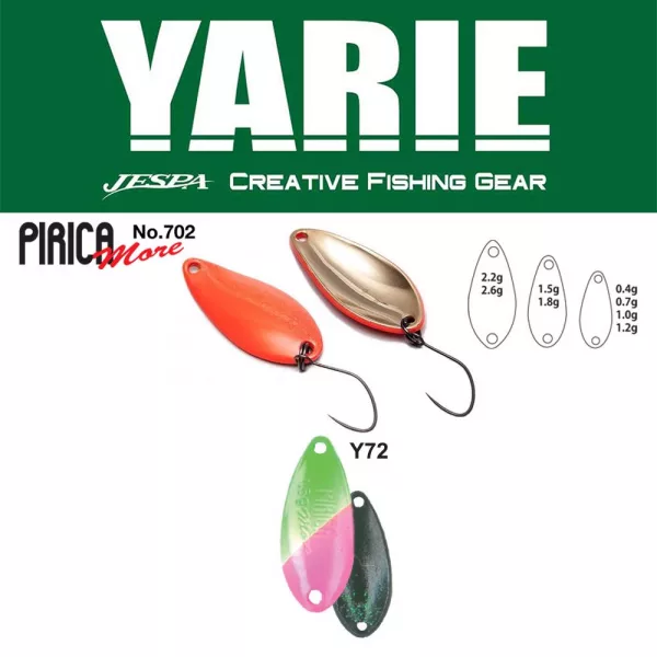 Yarie 702 Pirica More 1,5gr Y72 Green/Pink Lyžicová Nástraha