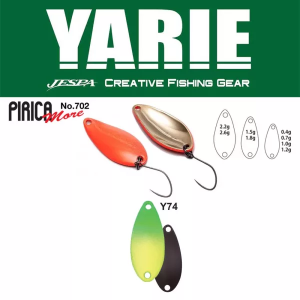 Yarie 702 Pirica More 2,6gr Y74 Green/Lemon Lyžica Vobler