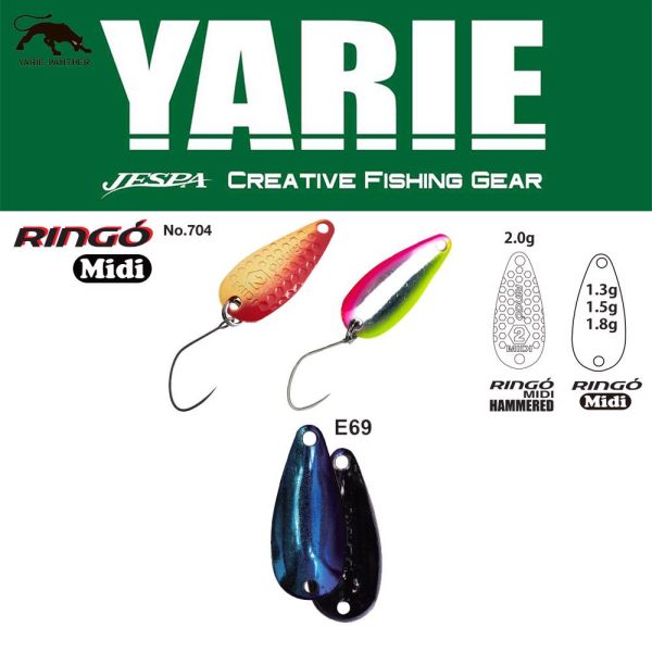 Yarie 704 Ringo Midi 1,8gr E69 Fire Blue Lyžicová Nástraha