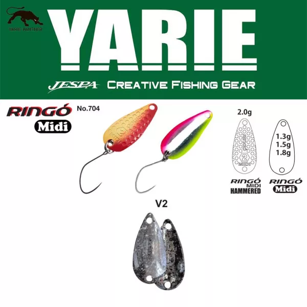 Yarie 704 Ringo Midi 1,8gr V2 Naive Silver Lyžičková Voblera