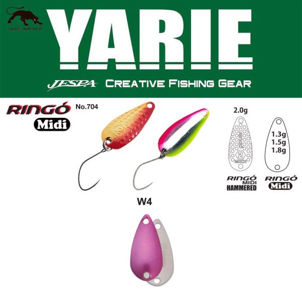 Yarie 704 Ringo Midi 1,8gr W4 Norinori Pink Lyžička Vobler