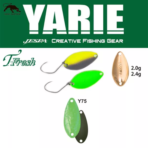 Yarie 708T T-Fresh 2,4gr Y75 Green Hololume Lyžičková nástraha