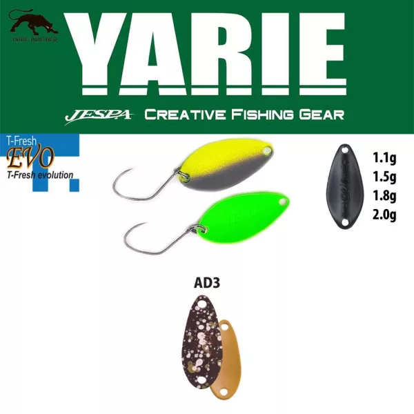 Yarie 710T T-Fresh Evo 1,1gr AD3 Saku Pellet Lyžica Voblér