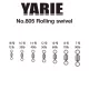 Yarie 805 Rolling Swivel Black 12lb 18 Obratlík 15ks