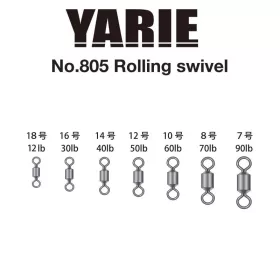 Yarie 805 Otočný obratlík Čierna 90lb 7 15ks
