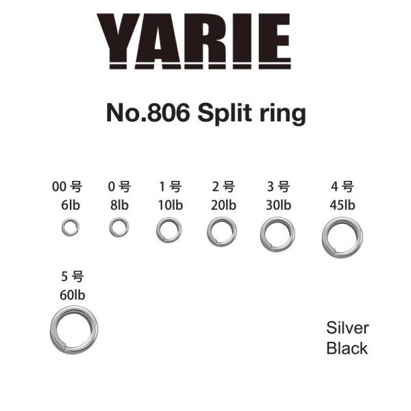 Yarie 806 Split Ring Black 6lb 00 Krúžok 30ks