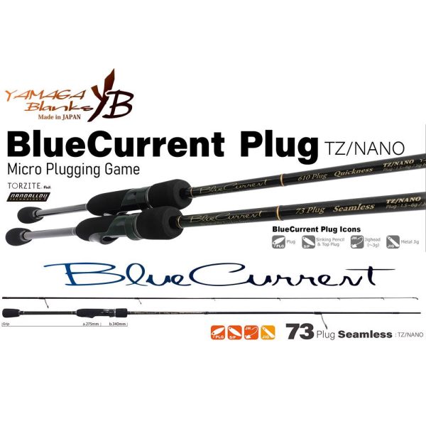 Yamaga Blanks Blue Current 73Plug Seamless TZ-Nano 2,22m 1,5-6gr 2-dielny Prívlačový Prút