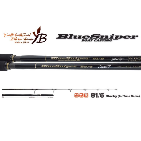 Yamaga Blanks Blue Sniper 81/6 Blacky Tuna 2,48m 30-110gr 2-dielny Prívlačový Prút
