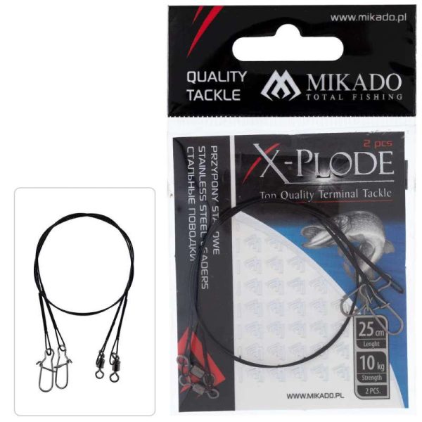 Mikado X-Plode 25cm 10kg Drapcová Nadväzec s Obratlíkom