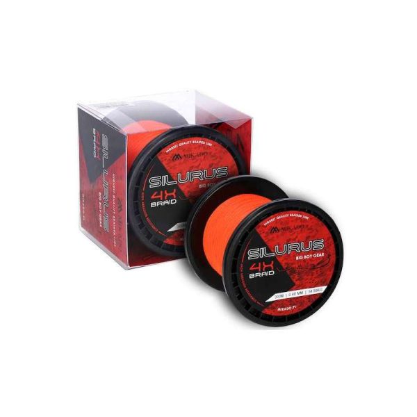 Mikado Silurus Fluo Oranžová 0,50mm 300m Pletená Hlavná Šnúra